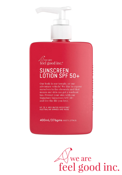 we are feel good inc Signature Sunscreen Lotion SPF 50+ 400ml - Next Level Kayaking - Hobart Tasmania Australia Paddling Coaching Shop Sunsmart