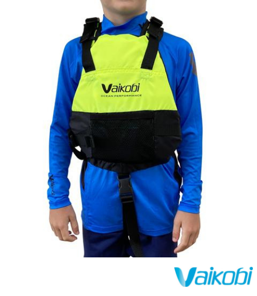 Vaikobi Kids PFD 4-8 Years - Fluro Yellow/Black Next Level Kayaking Hobart Tasmania Australia Coaching Shop Paddling Safety