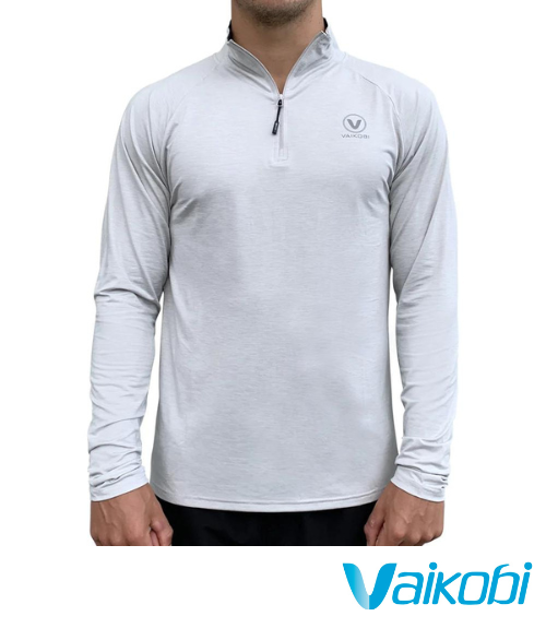 Vaikobi UV Long Sleeve Zip Tech Top - Silver - Next Level Kayaking, Coaching Paddling Packraft, Hobart Tasmania Australia