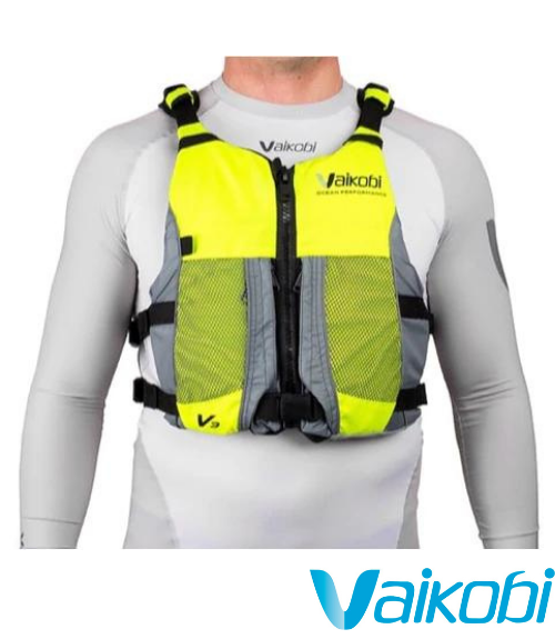 Vaikobi V3 High Vis Ocean Racing PFD - Fluro Yellow/Grey