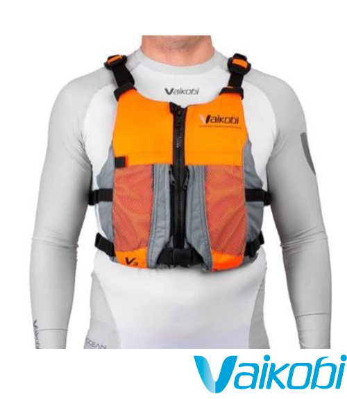 Vaikobi V3 High Vis Ocean Racing PFD - Fluro Orange/Grey