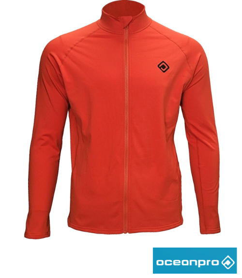 Oceanpro 2TF Zip Thermal Rashie - Red