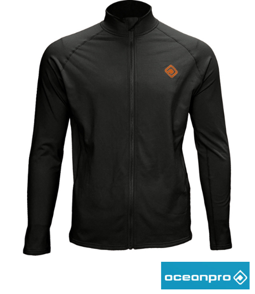 Oceanpro 2TF Zip Thermal Rashie - Black