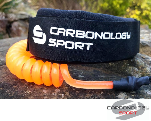 Carbonology Sport 2 Piece Leg Leash - Orange - Next Level Kayaking - Hobart Tasmania Australia Paddling Coaching Shop