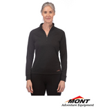 Mont Power Dry L/S Zip Polo Women - BLACK - Next Level Kayaking Coaching Paddle Shop Hobart Tasmania 