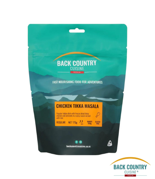Back Country Cuisine Chicken Tikka Masala - Next Level Kayaking, Coaching Paddling Shop Packraft Camping Food Nutrition, Hobart, Tasmania, Australia