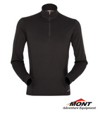 Mont Power Dry L/S Zip Polo Men - BLACK - Next Level Kayaking Coaching Paddle Shop Hobart Tasmania 